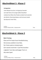 Vorschau - Arbeitsblätter - Abschreibtexte Klasse 2 | Im Aquarium + Beim Training - Deckblatt
