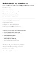 Vorschau - Arbeitsblätter - Test Tierethik, Umweltethik, Lernerfolgskontrolle - Seite 2