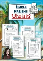 Vorschau - Spiele - Simple Present - Game/Spiel "Who is it?" (Vorwissensaktivierung/Wiederholung/Warm-up: dreifach differenziert und Zusatzaufgabe) - Deckblatt