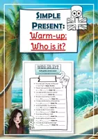 Vorschau - Arbeitsblätter - Simple Present "Who is it?" (Warm-up-Game) - Deckblatt