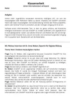 Vorschau - Klassenarbeiten - Materialgestütztes Informieren, Klassenarbeit+EWH - Chatbot macht HA - Klasse 7/8 - Seite 1