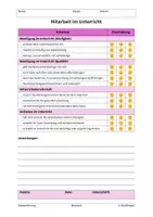 Vorschau - Anderer Materialtyp - Bewertungsbogen - Mitarbeit im Unterricht - Seite 2