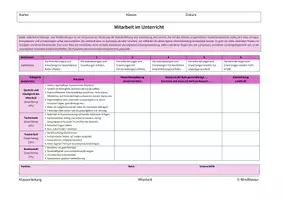 Vorschau - Anderer Materialtyp - Bewertungsbogen - Mitarbeit im Unterricht - Seite 3