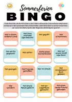 Vorschau - Arbeitsblätter - Sommerferien Bingo - Spielerisch ins neue Schuljahr starten - Deckblatt