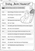 Vorschau - Arbeitsblätter - Dialog ordnen "beim Arzt" 2fach Differenzierung DaZ / DaF / Deutsch - Seite 2