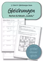 Vorschau - Arbeitsblätter - 2-Schritt Gleichungen - Rechnen & Rätseln "Sudoku" - Deckblatt
