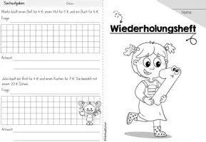 Vorschau - Arbeitsblätter - Wiederholungsheft | Zahlenraum 20 | Mathe Klasse 1 | Fit für Klasse 2 - Seite 1