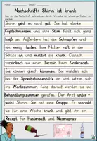 Vorschau - Arbeitsblätter - Nachschrift "Shirin ist krank" Lückentext + Knickdiktat DaZ / Deutsch - Seite 1
