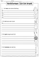Vorschau - Arbeitsblätter - Verbformen "Ich bin krank" DaZ / DaF / Deutsch - Seite 3