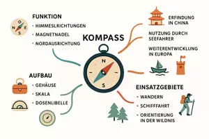 Vorschau - Arbeitsblätter - Lernposter + Arbeitsblätter zum Thema "Kompass" + Lösung & MP3 + Mindmap + Infografik - Seite 3