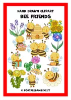 Aperçu - Cliparts/Visuels - Bee Friends - 60 Hand Drawn Clipart + Collaborative poster - Page de couverture