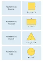 Vorschau - Merkblätter - Karteikarten Geometrie Formeln - Flächeninhalt Umfang Volumen - Seite 1