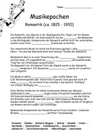 Vorschau - Arbeitsblätter - Musikepochen ROMANTIK Musik Arbeitsblätter - Seite 1