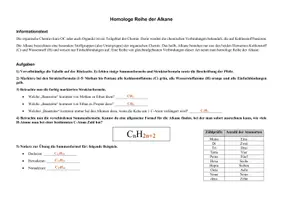 Vorschau - Arbeitsblätter - Einführung in die Homologe Reihe der Alkane - Chemie - Seite 3
