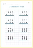 Aperçu - Devoirs - soustraction posée avec retenue - Page 3