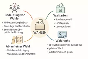 Vorschau - Arbeitsblätter - Lernposter + Arbeitsblätter zum Thema "Wahlen" + Lösung & MP3 + Mindmap + Infografik - Seite 3