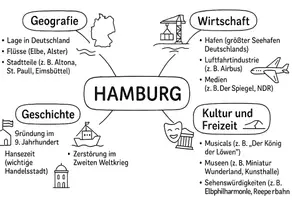 Vorschau - Arbeitsblätter - Lernplakat + Arbeitsblätter zum Thema "Hamburg" + Lösung & MP3 + Mindmap + Infografik - Seite 3