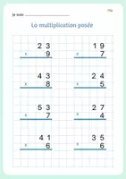 Aperçu - Devoirs - Opérations de multiplication posée - Page 1