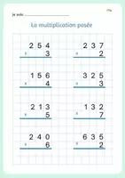 Aperçu - Devoirs - Opérations de multiplication posée - Page 2