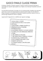 anteprima - Quiz - GIOCO FINALE CLASSE PRIMA - Pagina di copertina
