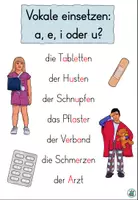 Vorschau - Arbeitsblätter - Vokale einsetzen "Ich bin krank" DaZ / DaF / Deutsch - Seite 3