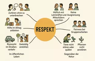 Vorschau - Arbeitsblätter - Lernposter + Arbeitsblatt "Respekt" + Onlineübung & MP3 + Mindmap + Infografik - Seite 3