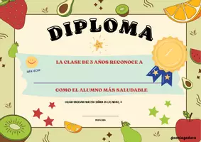 Vista previa - Refuerzo / NEE / Materiales de apoyo - Diplomas de Reconocimiento para Alumnos/as Saludables - Portada