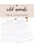 Vorschau - Arbeitsblätter - Arbeitsblatt wild animals riddles - Deckblatt
