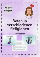 Vorschau - Merkblätter - So beten verschiedene Religionen - Deckblatt