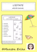 anteprima - Esercizi - "L'estate": leggi e trova il numero corrispondente - Pagina di copertina