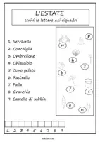 anteprima - Esercizi - "L'estate": leggi e trova il numero corrispondente - Pagina 1