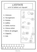 anteprima - Esercizi - "L'estate": leggi e trova il numero corrispondente - Pagina 2