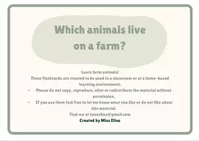 Προεπισκόπηση - Flashcards - Farm animals flashcards - Εξώφυλλο