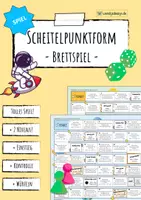 Vorschau - Arbeitsblätter - Scheitelpunktform quadratischer Funktionen - SPIEL (Space Run) - Deckblatt
