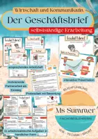 Vorschau - Arbeitsblätter - WiK - Geschäftsbrief: Briefarten, GB-Vorlage, Aufbau, Übungsaufgaben - Deckblatt