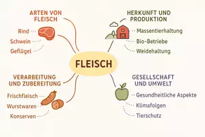 Vorschau - Arbeitsblätter - Lernposter + Arbeitsblätter zum Thema "Fleisch" (Lückentext, Hörverstehen) + Lösung & MP3 + Mindmap + Infografik - Seite 3