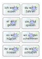 Vorschau - Aufgabenkarten - Kleckswörter Verben in der Zukunft - Seite 1
