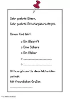 Vorschau - Anderer Materialtyp - Material fehlt- Zettel - Deckblatt