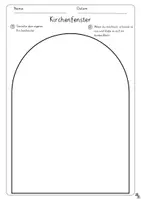 Vorschau - Mal- und Bastelvorlagen - Die Kirche - Kirchenfenster Malvorlagen und Tafelmaterial - Seite 1