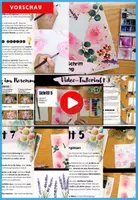 Vorschau - Mal- und Bastelvorlagen - Valentinstag Kunst + Basteln für Muttertag Vatertag – Kunst fachfremd unterrichten | Kunstunterricht Grundschule + Sekundarstufe | Kunstprojekt HERZ IM ROSENMEER VIDEO-TUTORIAL - Seite 1