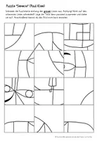 Vorschau - Mal- und Bastelvorlagen - Paul Klee: "Senecio" - Kunstwerk puzzeln - Seite 1