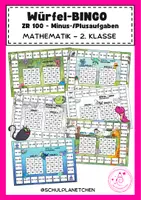Vorschau - Spiele - Würfel-Bingo ZR 100 - Minus- und Plusrechnungen 2. Klasse - Deckblatt