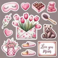Vorschau - selbst erstellte Cliparts/Grafiken - 20 Muttertag Cliparts – PNG-Grafiken mit grauem Hintergrund für Karten & Deko - Seite 3