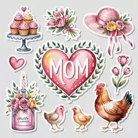 Vorschau - selbst erstellte Cliparts/Grafiken - 20 Muttertag Cliparts – PNG-Grafiken mit grauem Hintergrund für Karten & Deko - Deckblatt
