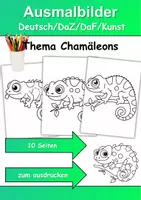 Vorschau - Mal- und Bastelvorlagen - Ausmalbilder Thema Chamäleons - Grundschule - Bastelvorlagen - Deckblatt