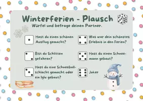 Vorschau - Spiele - Würfelkartei „Winterferien - Plausch“ - Deckblatt