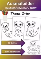 Vorschau - Mal- und Bastelvorlagen - Ausmalbilder Thema Otter - Grundschule - Bastelvorlagen - Deckblatt