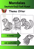 Vorschau - Mal- und Bastelvorlagen - Mandalas Thema Otter - Grundschule - Bastelvorlagen - Deckblatt