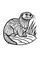Vorschau - Mal- und Bastelvorlagen - Mandalas Thema Otter - Grundschule - Bastelvorlagen - Seite 1