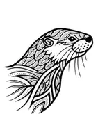 Vorschau - Mal- und Bastelvorlagen - Mandalas Thema Otter - Grundschule - Bastelvorlagen - Seite 2